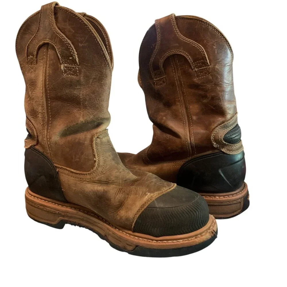 Justin’s Men’s Work Boots Warhawk Steel Toe Waterproof ‎ Size 10D Brown